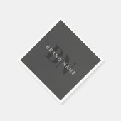 Bewerkbare bedrijfsnaam (of andere tekst) Grijs Servet (Hoek)