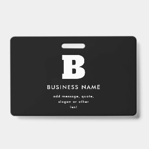 Bewerkbare bedrijfsnaam & slogan Zwart & Wit Badge