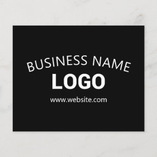 Bewerkbare bedrijfsnaam, website en geüpload logo flyer