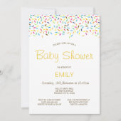 Bewerkbare besproeide babyshower uitnodiging afdru (Voorkant)