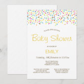 Bewerkbare besproeide babyshower uitnodiging afdru (Voorkant / Achterkant)