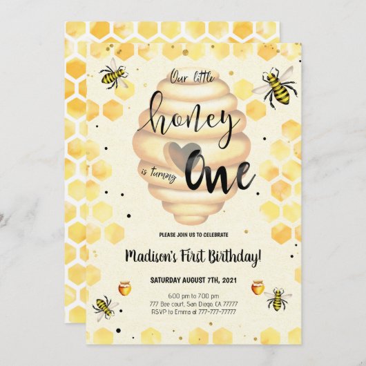 Bewerkbare Bij Uitnodiging (Voorkant / Achterkant)