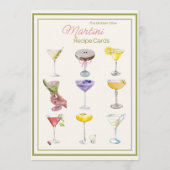 Bewerkbare Bijen Knieën Martini Recept Kaart (Achterkant)
