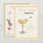 Bewerkbare Bijen Knieën Martini Recept Kaart (Voorkant / Achterkant)