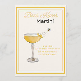 Bewerkbare Bijen Knieën Martini Recept Kaart