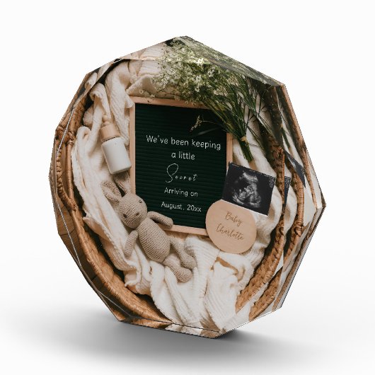 Bewerkbare bio-neutrale zwangerschapsaankondiging fotoblokken (Rechts)
