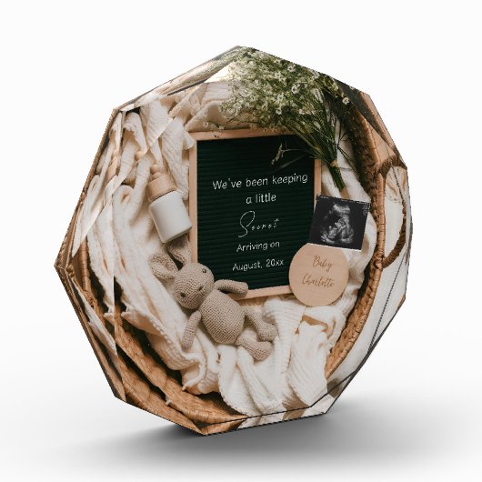 Bewerkbare bio-neutrale zwangerschapsaankondiging fotoblokken (Links)