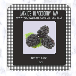 Bewerkbare BlackBerry Jam Vierkante Sticker