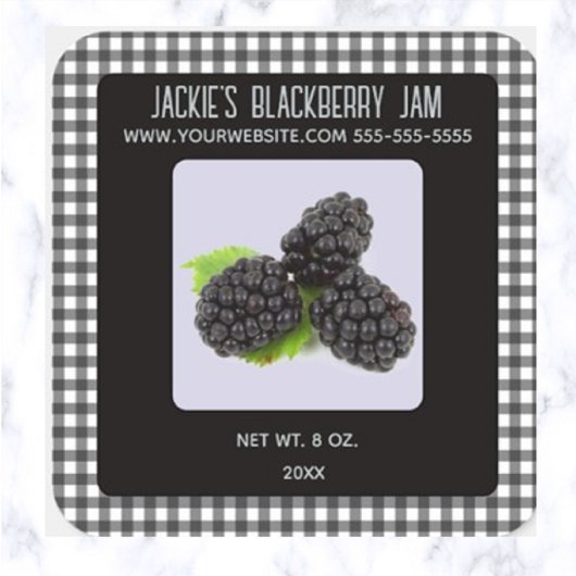 Bewerkbare BlackBerry Jam Vierkante Sticker