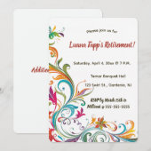 Bewerkbare bladeren en krullen kaart (Voorkant / Achterkant)