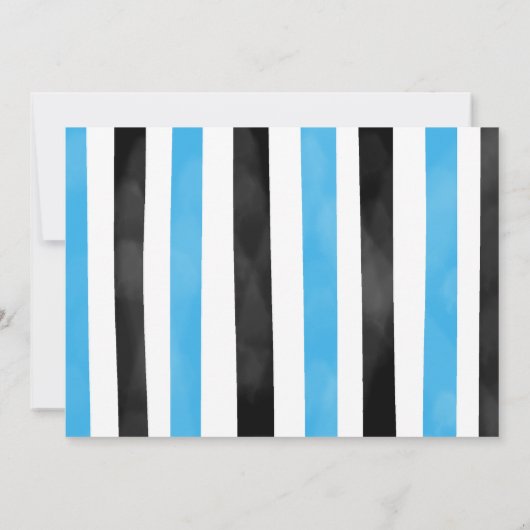 Bewerkbare blauwe fiets verjaardag foto uitnodigin kaart (Achterkant)