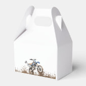 bewerkbare blauwe motorfiets crossmotor, verjaarda bedankdoosjes (Achterkant)