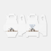 bewerkbare blauwe motorfiets crossmotor, verjaarda bedankdoosjes (Uitgevouwen)