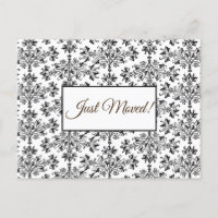 Bewerkbare Bloemen Damast Zwart op Wit Net Verplaa