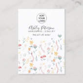 Bewerkbare bloemmotief logo multi stud oorbel visitekaartje (Voorkant)