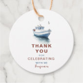 Bewerkbare Boat Circle Favor/ Bedankt Label - Boy (Voorkant)