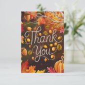 Bewerkbare Boho Autumn Herfst Bedankkaart (Staand voorkant)