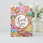 Bewerkbare Boho Candyland bedankkaart (Staand voorkant)