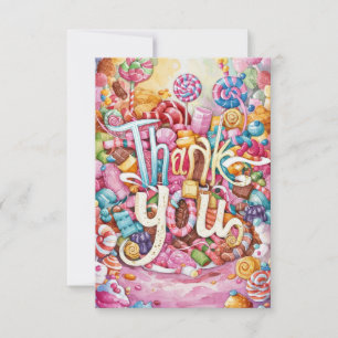 Bewerkbare Boho Candyland bedankkaart