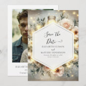 Bewerkbare Boho Mason Jar Wedding Save The Date (Voorkant / Achterkant)