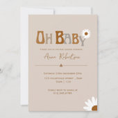 Bewerkbare Boho Oh Baby baby shower Kaart (Voorkant)