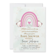 Bewerkbare Boho Regenboog Baby Shower Uitnodiging