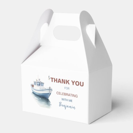 Bewerkbare Boot Verjaardag Gable Box / Favor Box - Bedankdoosjes (Voorkant Zijde)
