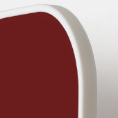 Bewerkbare bordeaux rode achtergrond & witte tekst pickleball paddle (Links Detail)