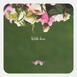 Bewerkbare Botanische Cadeaublaadjes Elegante St Vierkante Sticker