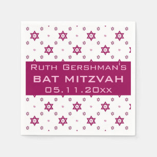 Bewerkbare Bourgondische ster van David Bat Mitswa Servet