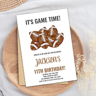 Bewerkbare Boys Sports Party Kaart met Game Day