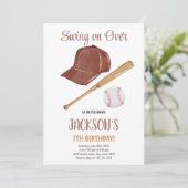 Bewerkbare Boys Sports Party Kaart met Red Stitch (Staand voorkant)