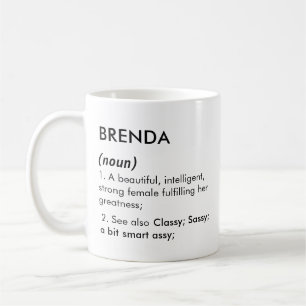 Bewerkbare Brenda naam definitie, aangepaste naam Koffiemok