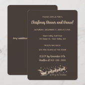 Bewerkbare Brown Classy Santa Sleigh en Rendier Kaart (Voorkant / Achterkant)