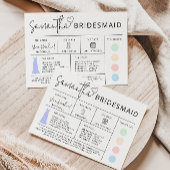 Bewerkbare Bruidsmeisje Info Kaart, Bruids Party G Kaart