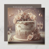  BEWERKBARE BRUILOFT JUBILEUM CAKE KAART (Voorkant / Achterkant)