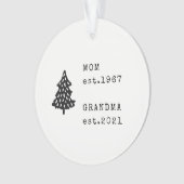 Bewerkbare Cadeau Nieuwe Oma Zwangerschapsaankondi Ornament (voorkant)