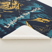 Bewerkbare camping bos berg meer sherpa deken (3/4)