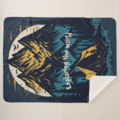 Bewerkbare camping bos berg meer sherpa deken (Voorkant (horizontaal))