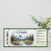 Bewerkbare Canada Boarding Pass Vliegticket Kaart (Staand voorkant)