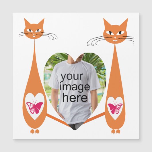 Bewerkbare Cat Love Heart – Aangepast tekstontwerp (Voorkant)