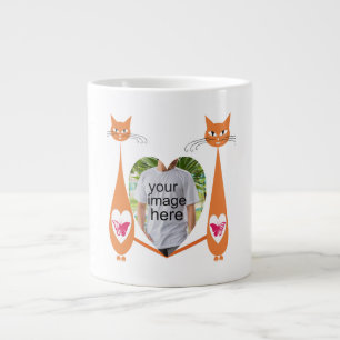 Bewerkbare Cat Love Heart – Custom Design Extra Grote Beker