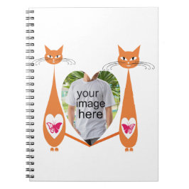 Bewerkbare Cat Love Heart Custom Design Notitieboek