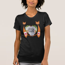 Bewerkbare Cat Love Heart Custom Design T-shirt