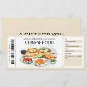 Bewerkbare Chinese Voedsel Gift Voucher Sjabloon Kaart (Voorkant / Achterkant)