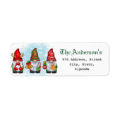 Bewerkbare Christmas Gnome retour adreslabels Etiket (Voorkant)