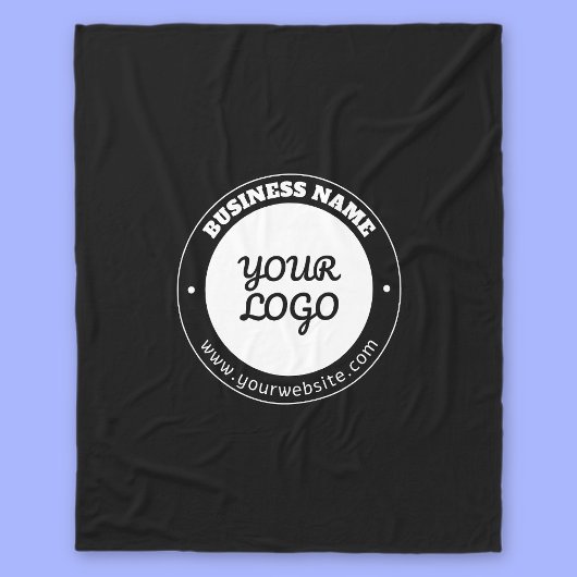 Bewerkbare circulaire tekst en geüploade Logo-Sjab Fleece Deken