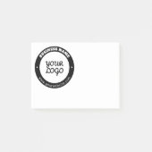 Bewerkbare circulaire tekst en geüploade Logo-Sjab Post-it® Notes (Voorkant)
