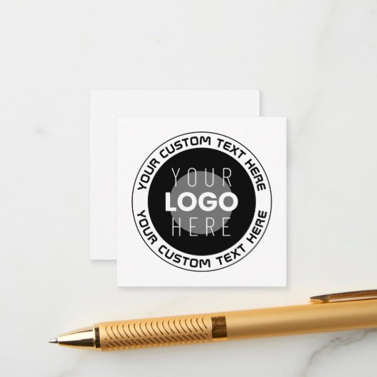 Bewerkbare circulaire tekst en vervangbare Logo |  Informatiekaartje (Voorkant / Achterkant in situ)