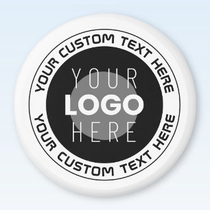 Bewerkbare circulaire tekst en vervangbare Logo    Magneet